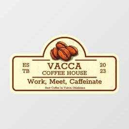 Kopieren vintage koffieboon winkel voorgevel raamsticker