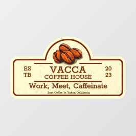 Kopieren vintage koffieboon winkel voorgevel raamsticker