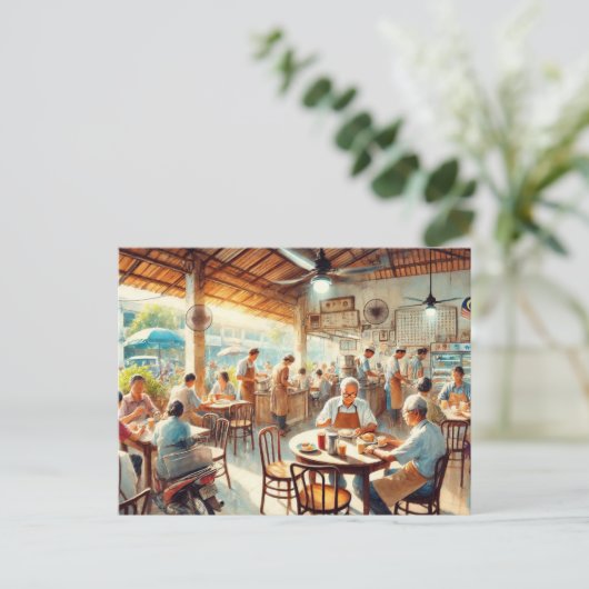 Kopitiam in Penang Briefkaart (Staand voorkant)