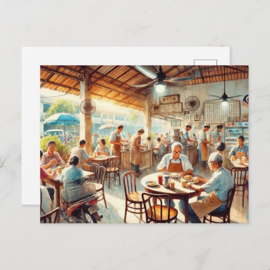 Kopitiam in Penang Briefkaart (Voorkant / Achterkant)