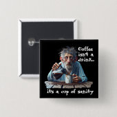 kopje gezond verstand vierkante button 5,1 cm (Voorkant /achterkant)