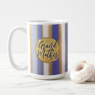 Kopje 'Grootmoeder Blauw Bougie Strepen' Koffiemok