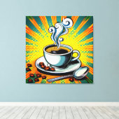 Kopje koffie canvas wandkunst afdruk (Insitu (Houten vloer))