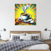 Kopje koffie canvas wandkunst afdruk (Insitu (Slaapkamer))