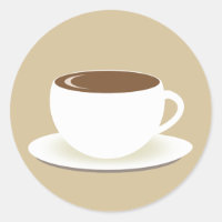 Kopje koffie envelop afdichting Sticker
