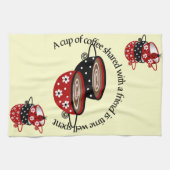 Kopje koffie gedeeld met vrienden keukenhanddoek (Horizontaal)
