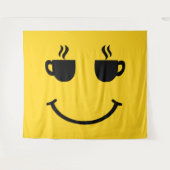 Kopje Koffie Glimlach Wandkleed (Voorkant (horizontaal))