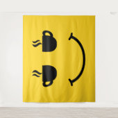 Kopje Koffie Glimlach Wandkleed (Voorkant)