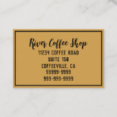 Kopje koffie Latte Leaf-Shape Foam op Houten Naam Visitekaartje (Achterkant)