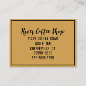 Kopje koffie Latte Leaf-Shape Foam op Houten Naam Visitekaartje (Achterkant)