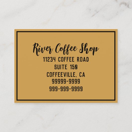 Kopje koffie Latte Leaf-Shape Foam op Houten Naam Visitekaartje (Achterkant)