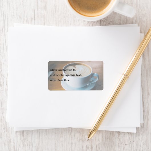 Kopje koffie met een hart etiket (Insitu)