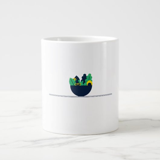Kopje koffie monster plantaardig grote koffiekop (Voorkant)