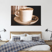 Kopje koffie Sepia - Groot formaat verpakt Canvas Afdruk (Insitu (Slaapkamer))