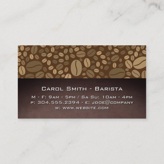 Kopje koffie stoomt | QR-code | Bonen Visitekaartje (Achterkant)