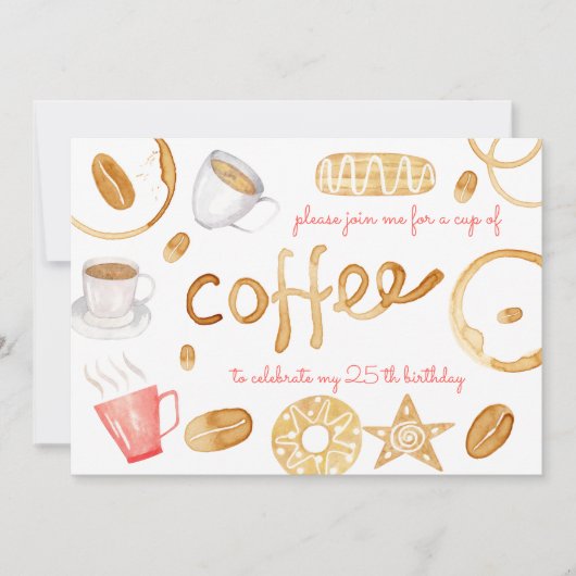 Kopje koffie verjaardag kaart (Voorkant)