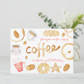 Kopje koffie verjaardag kaart (Staand voorkant)