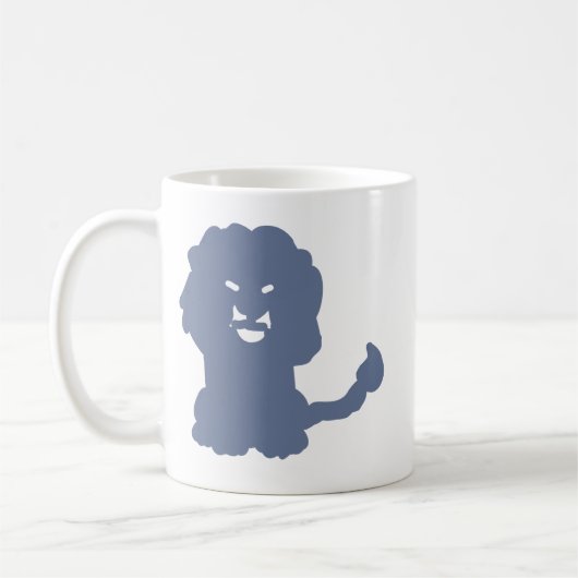 Kopje met gewaagde blauwe Leeuw Silhouet Koffiemok (Links)