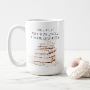 Kopje thee en een boek citaat   Boek Liefhebber Mo Koffiemok