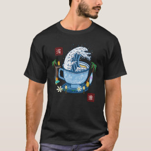 Kopje thee Grote golf van Kanagawa Japanse estheti T-shirt