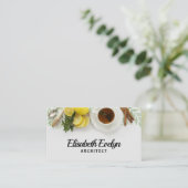 kopje thee met citroenen visitekaartje (Staand voorkant)