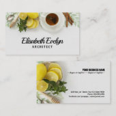 kopje thee met citroenen visitekaartje (Voorkant / Achterkant)