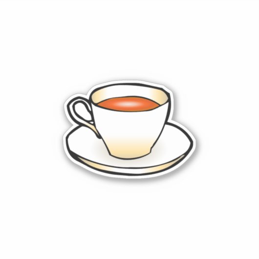 Kopje thee sticker (Voorkant)