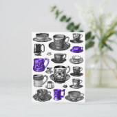 kopjes en schaafjes blauw briefkaart (Staand voorkant)