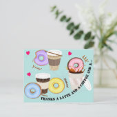 Kopjes koffie met donuts | Dank u Briefkaart (Staand voorkant)