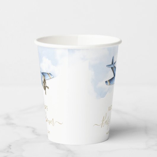  kopjes voor Baby shower van vliegtuigpapier Papieren Bekers (Links)