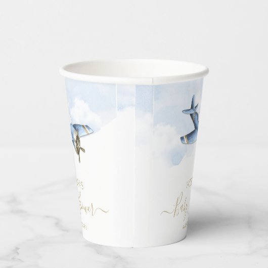  kopjes voor Baby shower van vliegtuigpapier Papieren Bekers (Rechts)