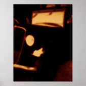 Koplamp Oude Auto – Retro Autogloeiing Poster (Voorkant)