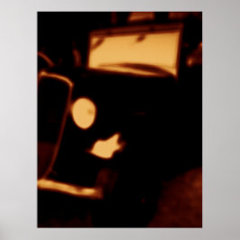 Koplamp Oude Auto – Retro Autogloeiing Poster