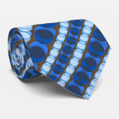 Koplampen Polka Dot Striped Royal Blue tweezijdig Stropdas (Opgerold)