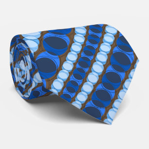 Koplampen Polka Dot Striped Royal Blue tweezijdig Stropdas