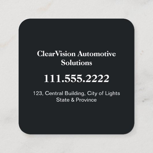 Koplampherstel Vierkante Visitekaartje (Achterkant)