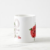 Koplettering met romantisch rood rozenloof koffiemok (Center)