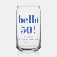 Koplettertypografie Blauw Modern 50e Verjaardagsfa