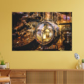 Koplicht van de stoomtrein canvas afdruk (Insitu (Woonkamer))