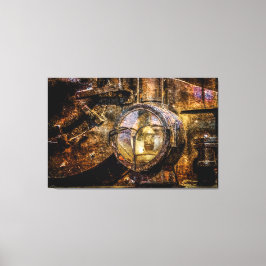 Koplicht van de  stoomtrein canvas afdruk