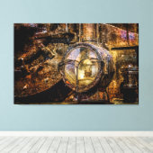 Koplicht van de stoomtrein canvas afdruk (Insitu (Houten vloer))