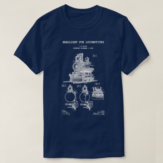 Koplicht voor locomotieven t-shirt (Design voorkant)