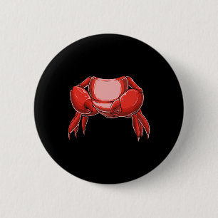 Koploze Krab Kostuum Grappig Vissen Krab Liefhebbe Ronde Button 5,7 Cm