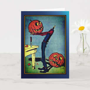 "Koploze" pompoenkopman vintage Halloween kaart