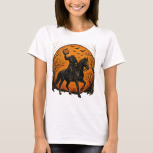Koploze Ridder Op Paard Pompoen Halloween T-shirt