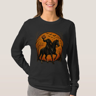 Koploze Ridder Op Paard Pompoen Halloween T-shirt