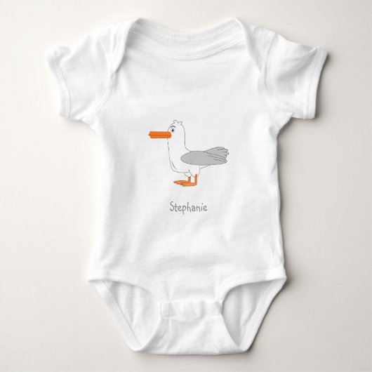 Kopmeeuw ontwerp gepersonaliseerd romper (Voorkant)