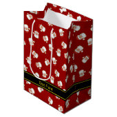 Koppatroon van de Kerstman Medium Cadeauzakje (Voorkant Gekanteld)