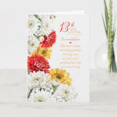 Koppel 13e verjaardag Sentimentele Chrysanten Kaart (Voorkant)