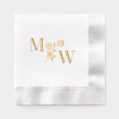 Koppel 2 Initiaal Monogram Lange Steel Rozen Space Folie Servetten (Voorkant)